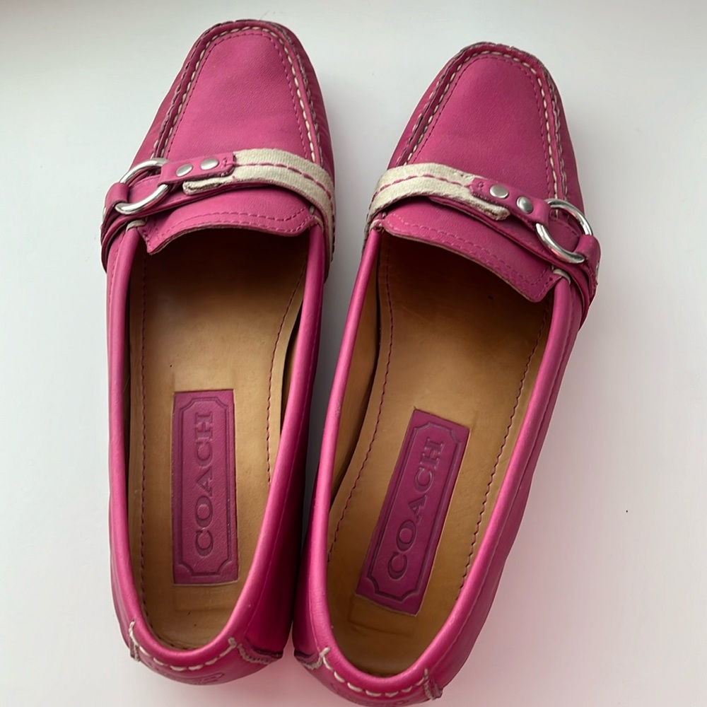 Pink coach loafers